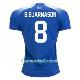 Camisolas de Futebol Islândia B.Bjarnason 8 Equipamento Principal Copa do Mundo 2018 Manga Curta